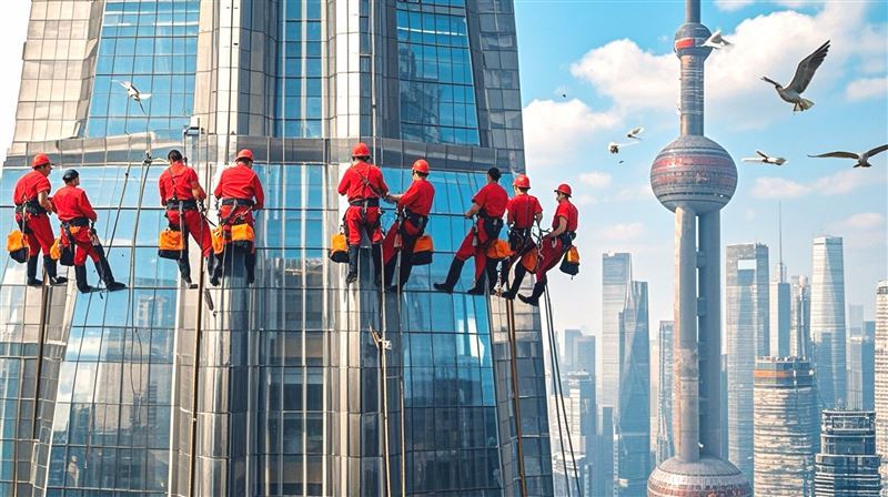  高空外墙玻璃幕墙清洗